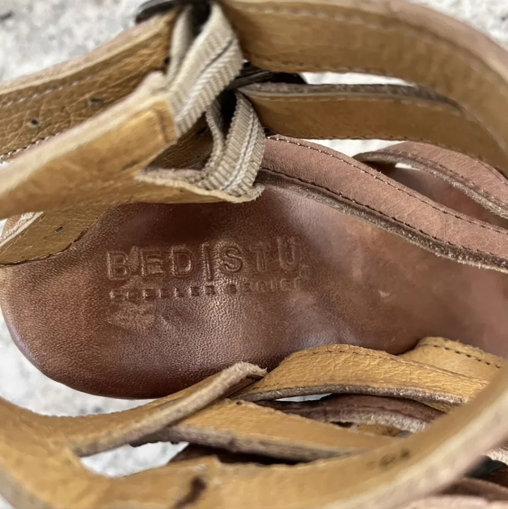 SOLD Bed Stu Juliana Tan Rustic Genuine Leather Strappy Sandals Sz 10 - Picture 12 of 14